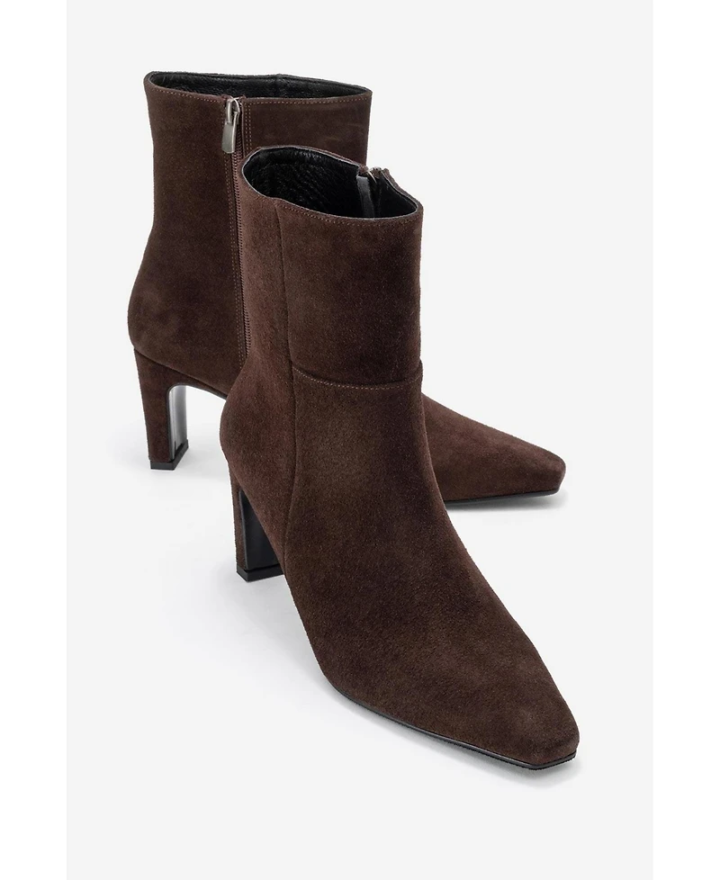 Forever & Always Shoes Women's Kyoto Leather Block Heel Boot