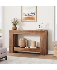 gaomon Console Table for Entryway, Wood Farmhouse Console Table for Living Room, 2-Tier Large Sofa Table with Storage, Wooden Entryway Entry Table