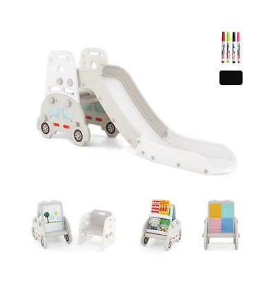 Hongge 5 1 Convertible Toddler Slide and Art Easel Set