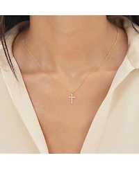 Bearfruit Jewelry 14k Gold Plated Lisette Crystal Cross Necklace Holiday Gift Guide
