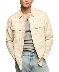 Lucky Brand Men's Jacquard Humboldt Utility Button-Front Shirt