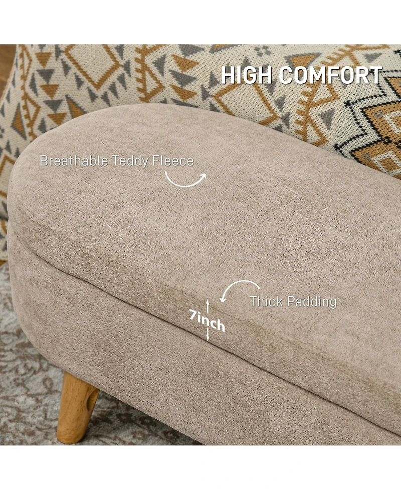 Homcom Storage Ottoman Bench, 43.3" Upholste End of Bed Bench,