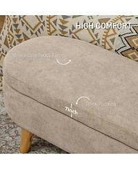 Homcom Storage Ottoman Bench, 43.3" Upholste End of Bed Bench,