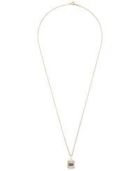 Macy's Blue Sapphire (1/4 ct. t.w.) and White Sapphire (1/4 ct. t.w.) Pendant Necklace in 14k Yellow Gold