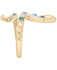 Macy's Emerald (1/4 ct. t.w.) and White Sapphire (1/2 ct. t.w.) Ring in 14k Yellow Gold