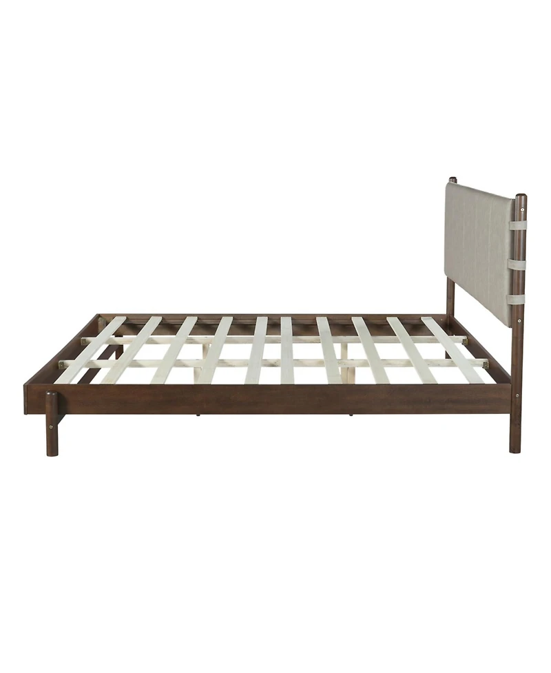 Streamdale Furniture Modern King Bed Frame Set with 2 Nightstands, Light Gray Wood Platform Bed