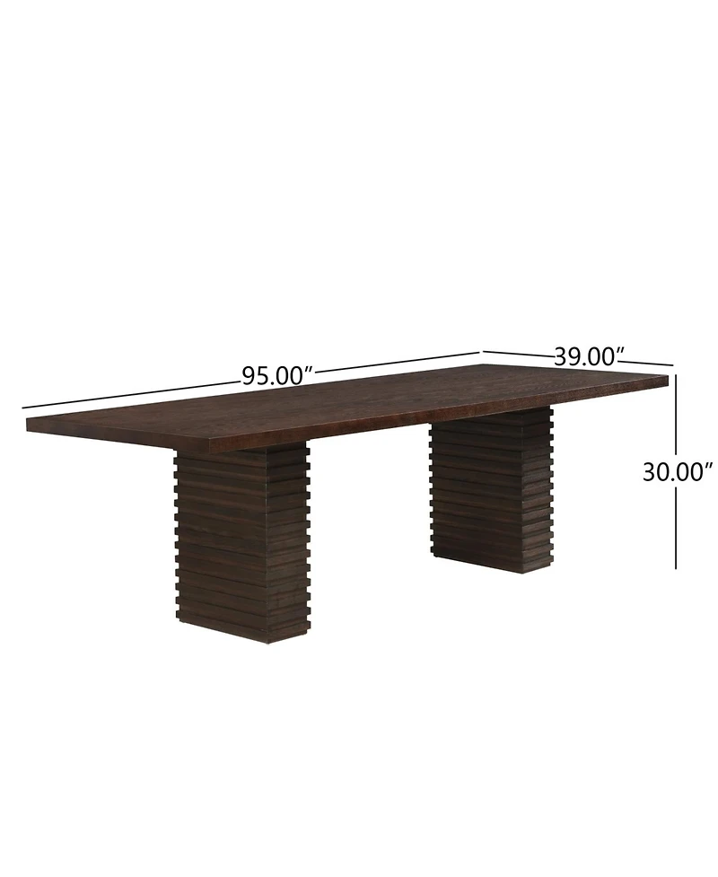 Streamdale Furniture Espresso Industrial Dining Table (Seats 6-10)