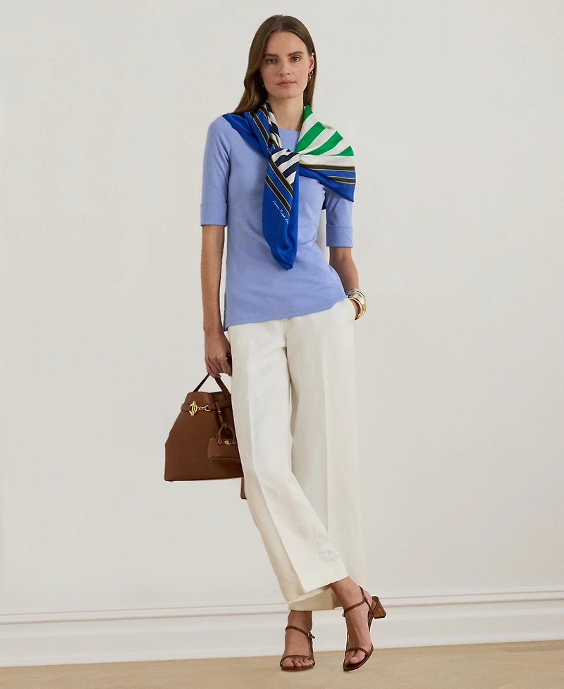 Lauren Ralph Stretch Cotton Boatneck T-Shirt