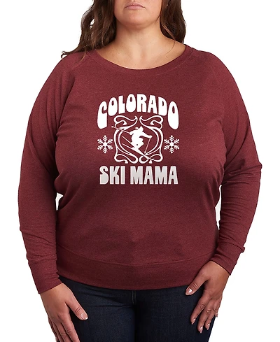 Hybrid Apparel Plus Colorado Ski Mama Word Art Graphic T-shirt