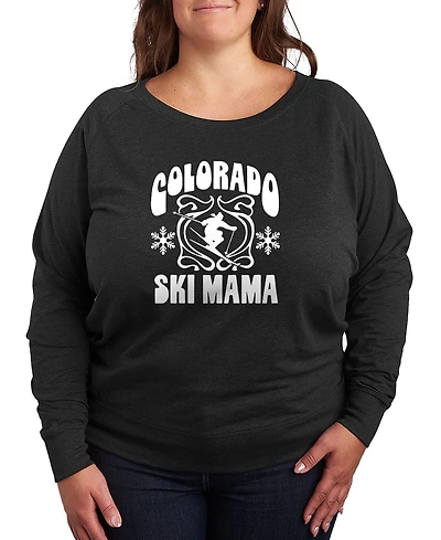 Hybrid Apparel Plus Colorado Ski Mama Word Art Graphic T-shirt