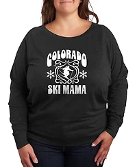 Hybrid Apparel Plus Colorado Ski Mama Word Art Graphic T-shirt