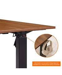 Streamdale Furniture Electric Standing Desk, Adjustable Height, 24x48, Black Frame/Mahogany Top