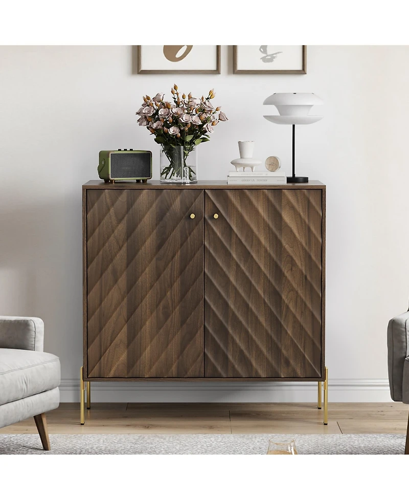 sumyeg Mid-Century Modern Walnut Storage Cabinet