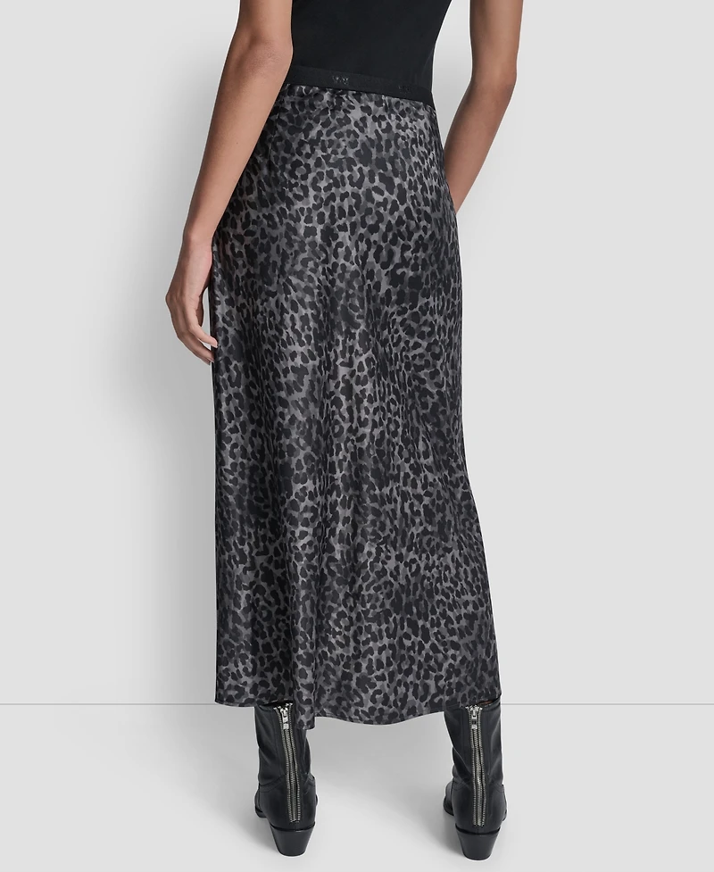 Dkny Jeans Women's Logo Elastic Waistband Slip Skirt