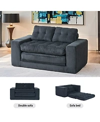Streamdale Furniture Loveseat Sofa Bed with Memory Foam, Steel Frame, No Assembly