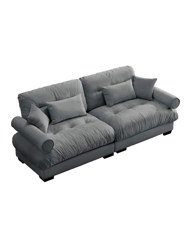 Streamdale Furniture Modern Two-Seater Velvet Sofa with Pillows