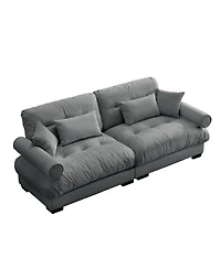 Streamdale Furniture Modern Two-Seater Velvet Sofa with Pillows