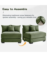 Streamdale Furniture Cloud Modular U-Shape Sectional Couch, Premium Corduroy