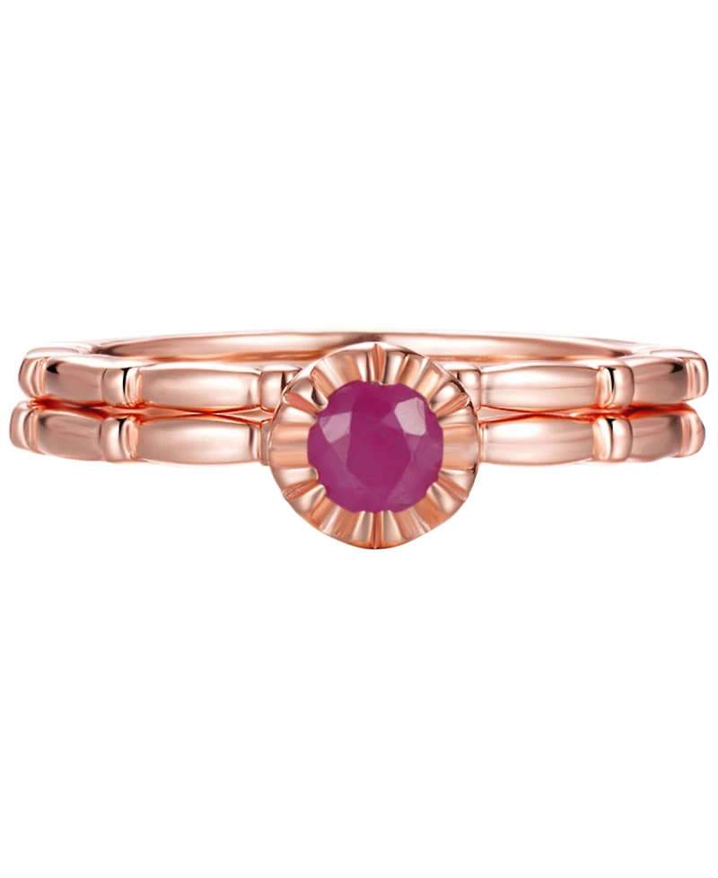 Macy's Ruby Ring (2/5 ct. t.w.) in Rose Gold Plated Sterling Silver
