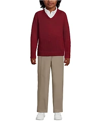 Lands' End Girls School Uniform Cotton Modal V-neck Sweater