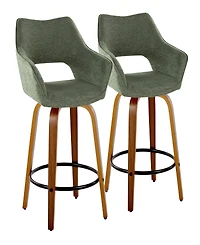 Lumisource Fabric Mustang Contemporary Fixed-Height Counter Stool, Set of 2