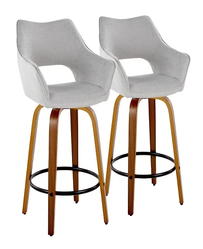 Lumisource Fabric Mustang Contemporary Fixed-Height Counter Stool, Set of 2