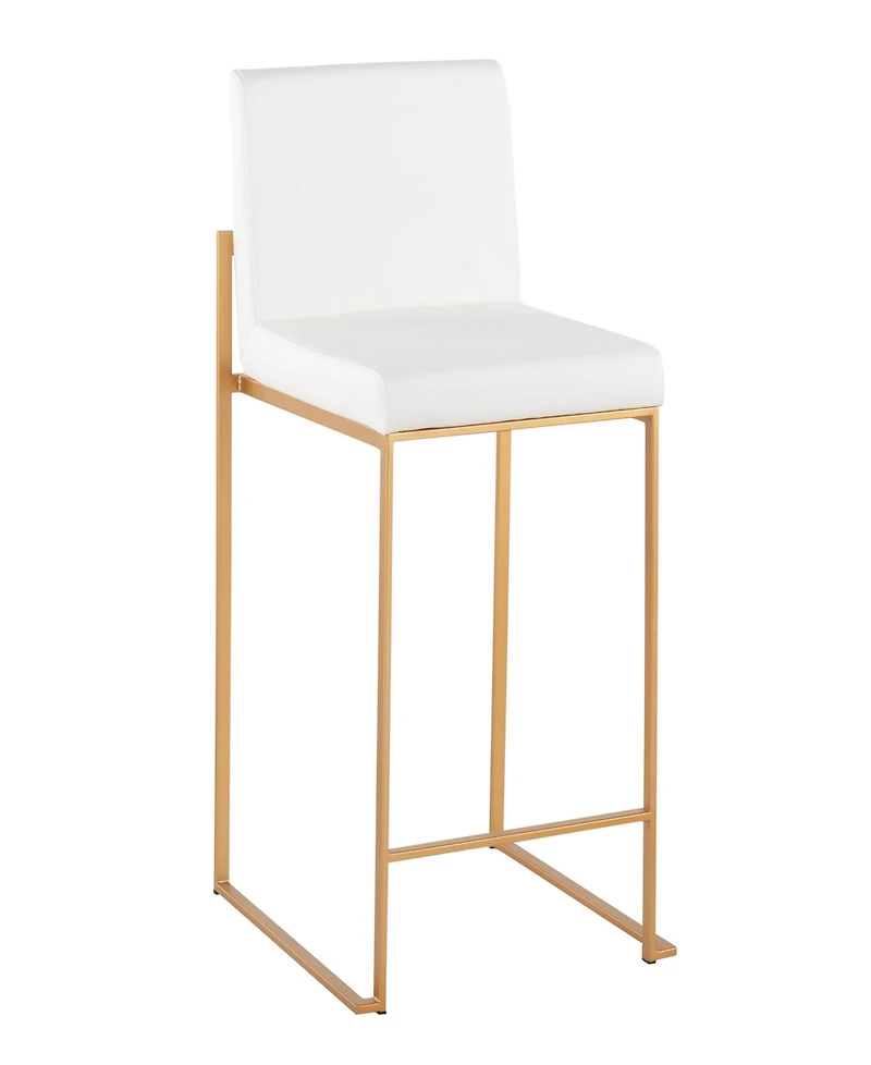 Lumisource Fabric Fuji Contemporary High Back Counter Stool, Set of 3