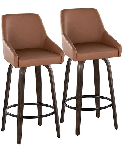 Lumisource Fabric Hannah Transitional Fixed-Height Counter Stool, Set of 2