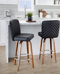 Lumisource Fabric Henry Contemporary Fixed-Height Counter Stool, Set of 2