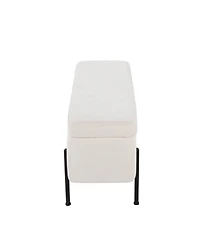 Lumisource 17.25" Fabric Daniella Contemporary Storage Bench