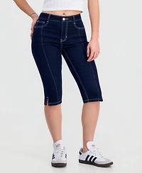 Dollhouse Juniors' Seam Front High-Rise Capri Jeans