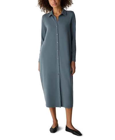 Eileen Fisher Women's Classic Collar Jersey Shirt Dress, Regular And Petites