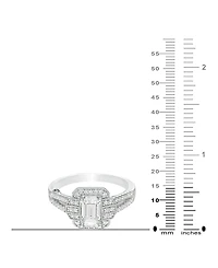 Macy's Emerald Diamond Halo Engagement Ring (3/4 ct. t.w.) in 14k White Gold