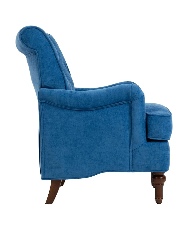 Streamdale Furniture Light Chenille Club Chair with Retro Wooden Legs