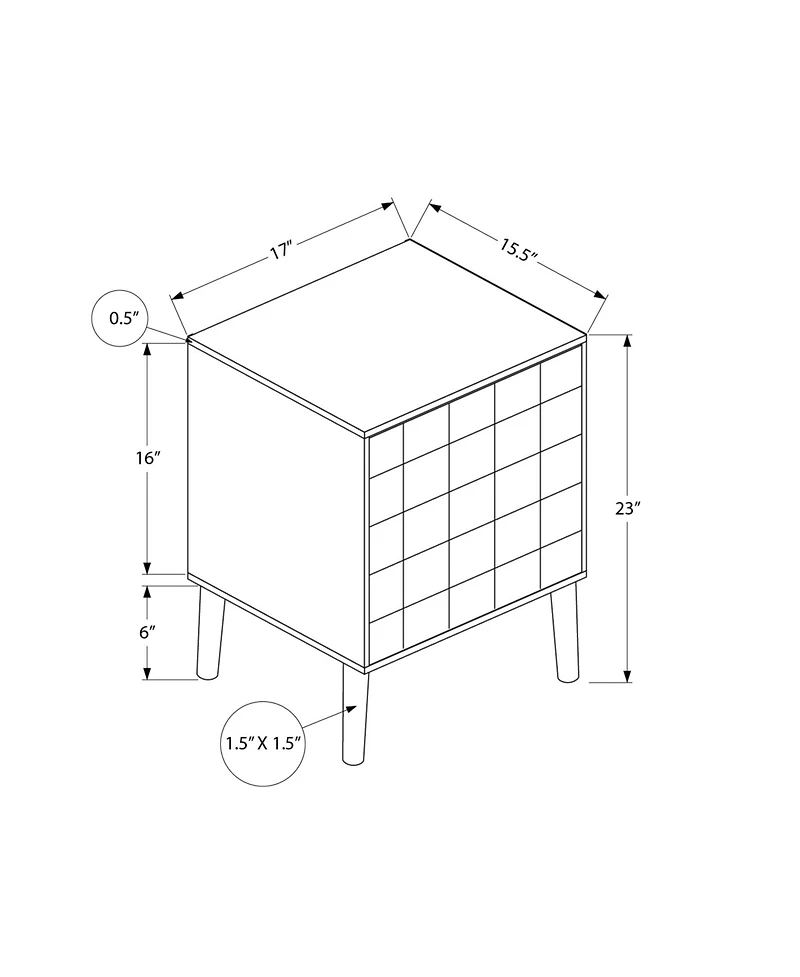 Lovmor Accent Table, End, Side Table, Small, Storage, Lamp, Walnut Laminate, Modern
