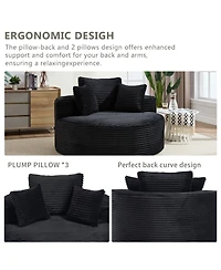 Boyel Living Round Sofa Bed with Memory Foam Sectional Couches for Room