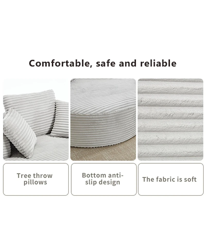 Boyel Living Round Sofa Bed with Memory Foam Sectional Couches for Living Room