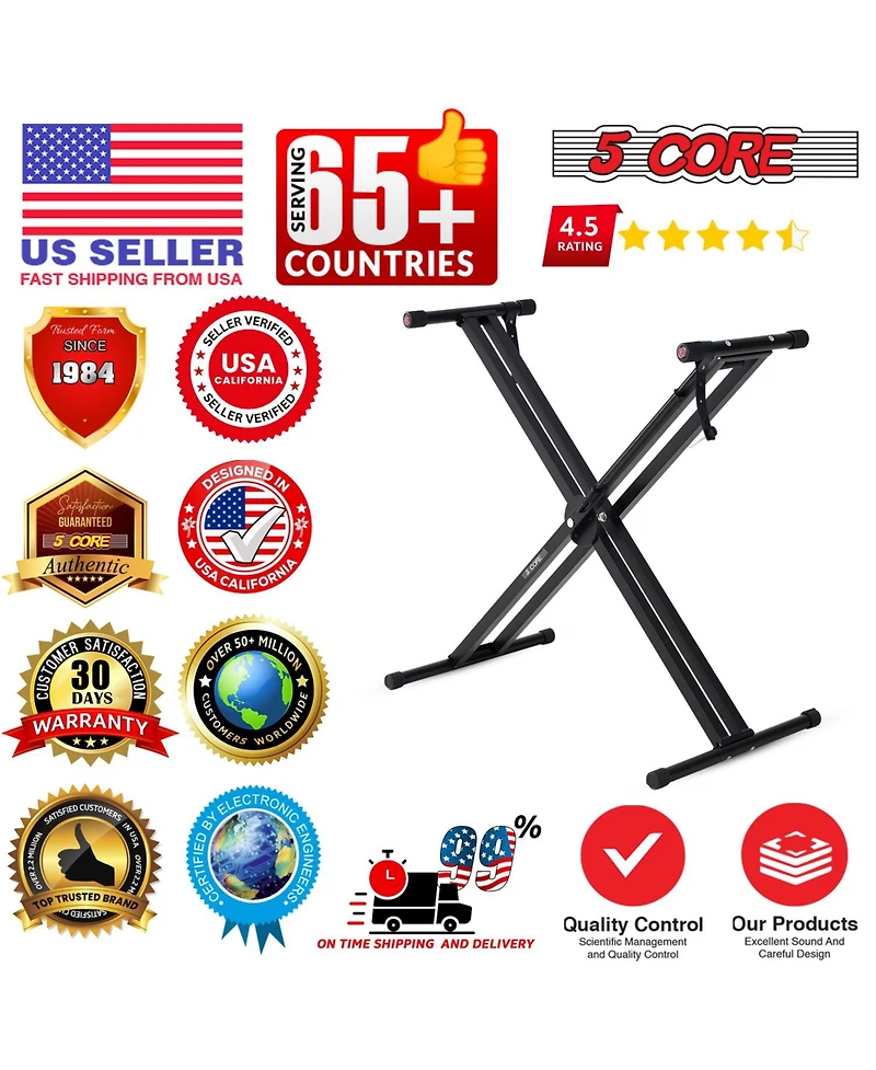 5 Core Keyboard Stand Height Adjustable One Hand Trigger