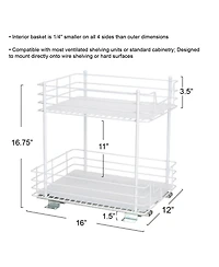 Household Essentials Glidez Steel Pull-Out Storage Organizer, 2 -Tier Design