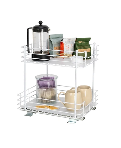 Household Essentials Glidez Steel Pull-Out Storage Organizer, 2 -Tier Design