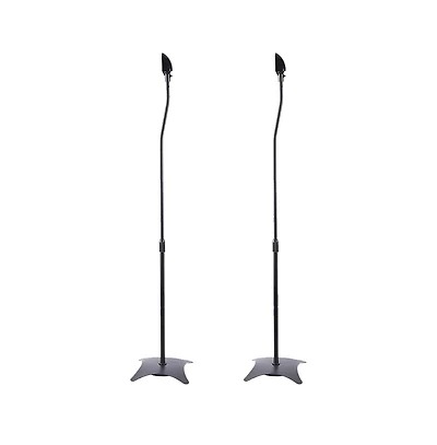 Artudatech 2-Pack Universal Speaker Stands with Adjustable Height & Stabilized Base for Surround Sound
