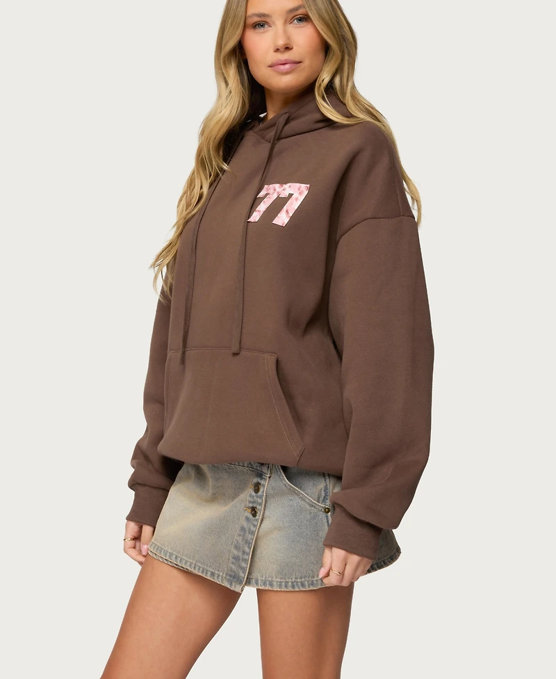 Edikted Women's Leopard 77 Oversized Hoodie