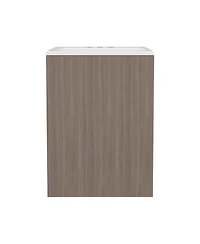 Fm Furniture Siena Compact Vanity Cabinet, Single Door, Two Open Side Shelves