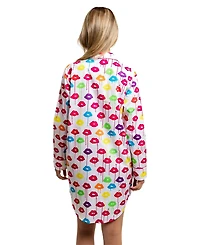 Sant and Abel Women's Organic Cotton Poplin Button Down Pajama Night Shirt