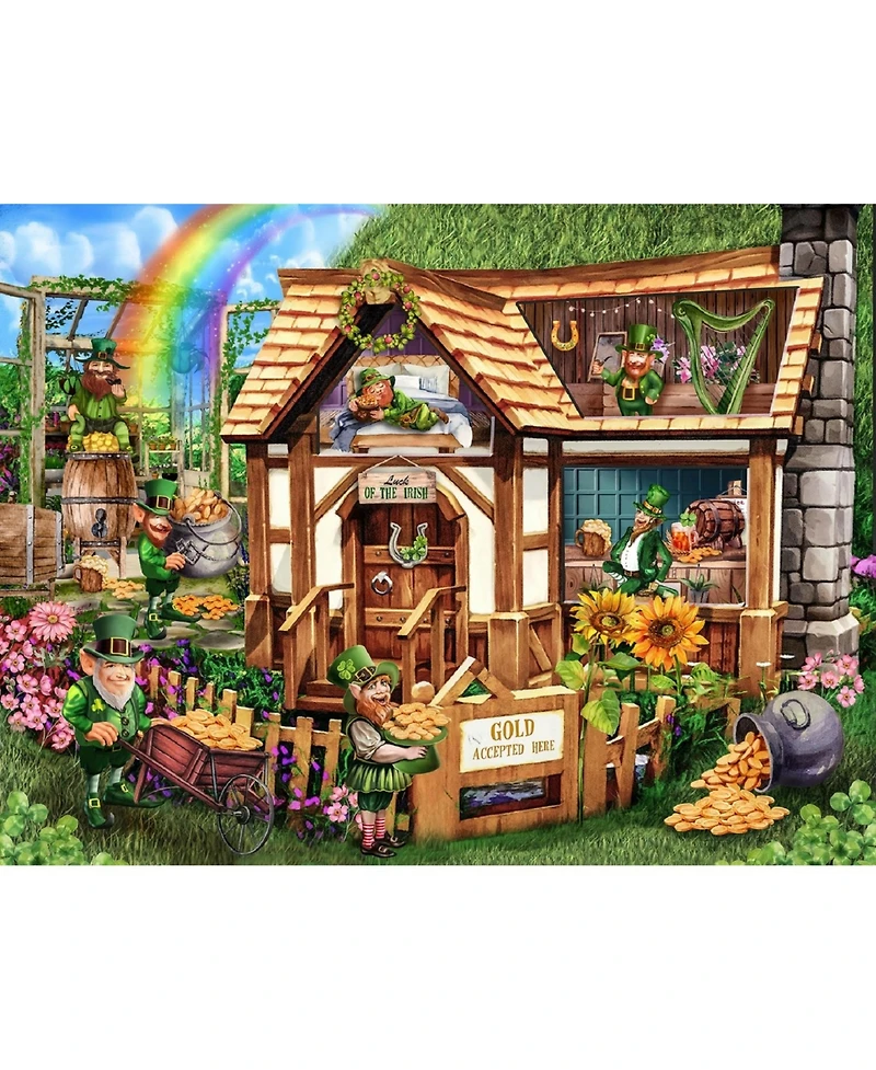 SunsOut Leprachaun House 300 piece Jigsaw Puzzle for Adults St. Patricks Day