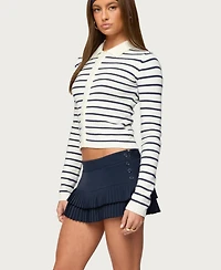 Edikted Women's Loreen Striped Knit Cardigan