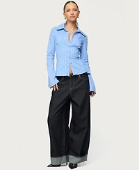 Edikted Women's Pinstripe Tailored Button Up Shirt