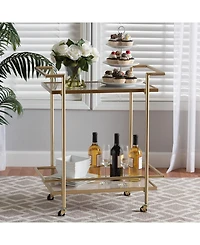 Boxton Studio Louise 27.5" Marble Contemporary Wine Cart