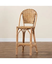 Furniture Neola 22" Rattan Bohemian Bar Stool