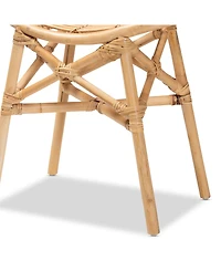 Furniture Elgon 18.5" Rattan Bohemian Footstool